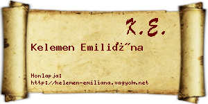 Kelemen Emiliána névjegykártya